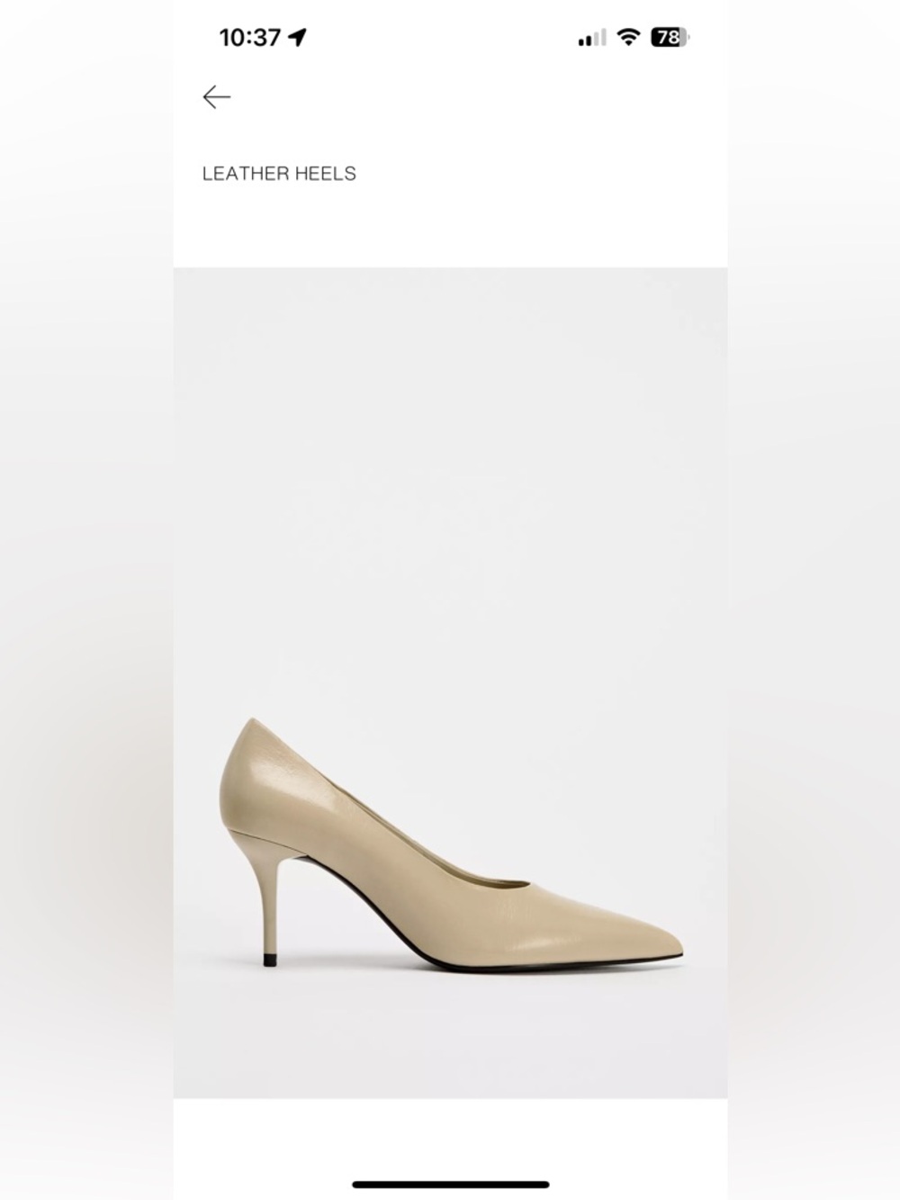 ZARA Women's leather Pointed Toe Pumps in Pale Beige - Picture 8 of 8